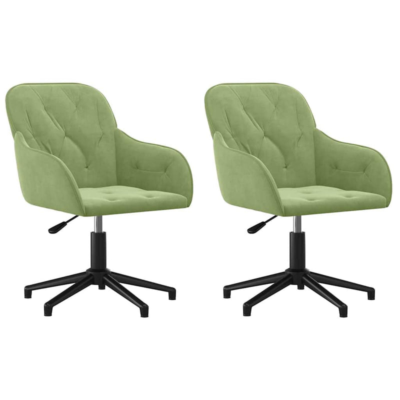 Scaune de bucătărie pivotante, 2 buc., verde deschis, catifea
