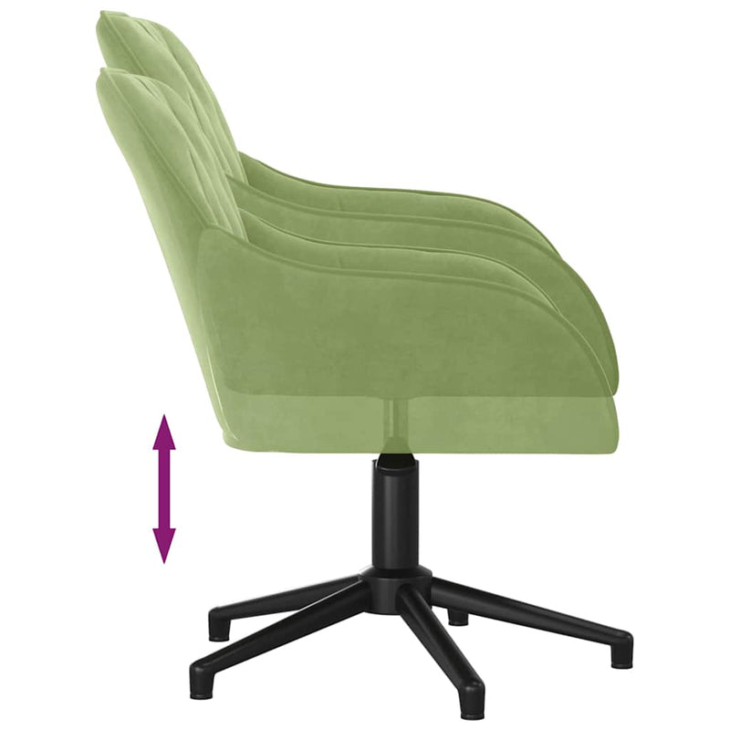 Scaune de bucătărie pivotante, 2 buc., verde deschis, catifea