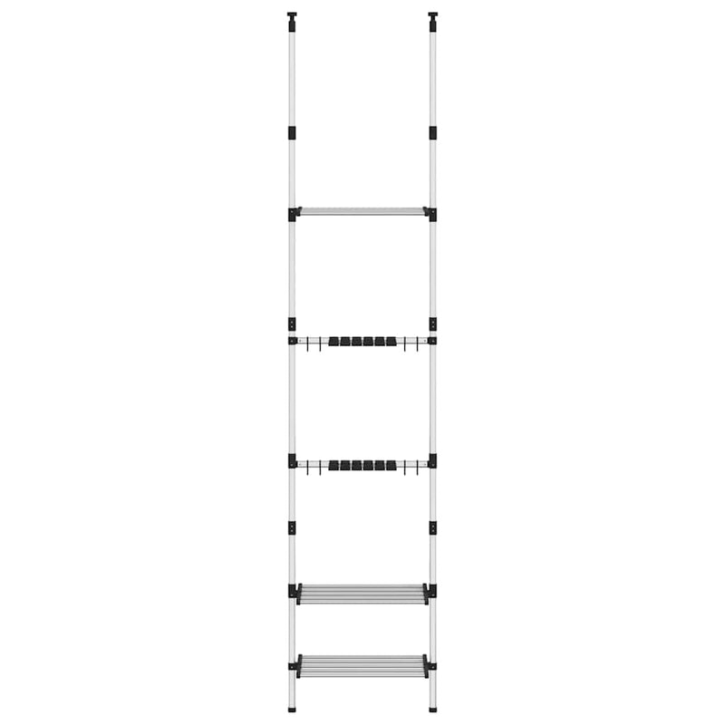 Raft telescopic de grădină cu 3 rafturi, argintiu, aluminiu