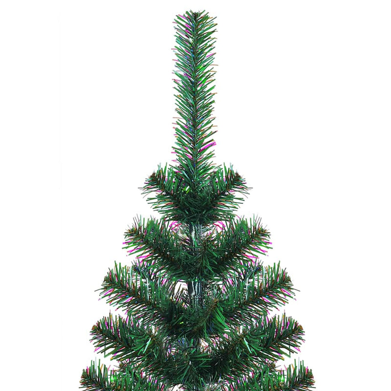 Brad de Crăciun artificial cu vârfuri irizate verde 120 cm PVC
