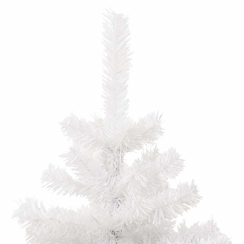 Brad Crăciun pre-iluminat ondulat cu ghiveci, alb, 120 cm, PVC
