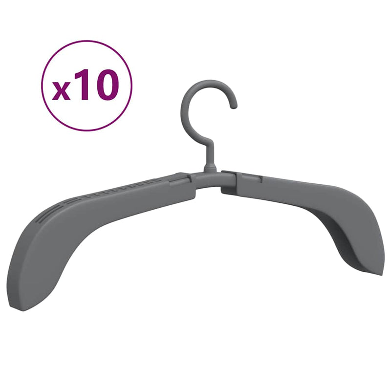 Umerașe pentru haine extensibile, 10 buc., gri