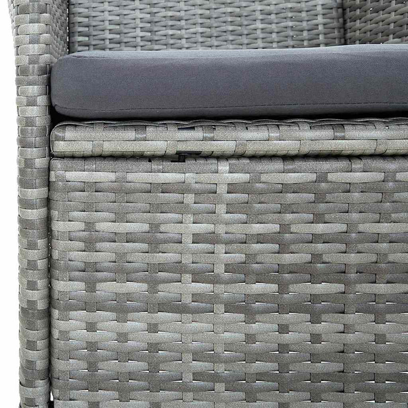 Set mobilier de grădină cu perne, gri, 7 piese