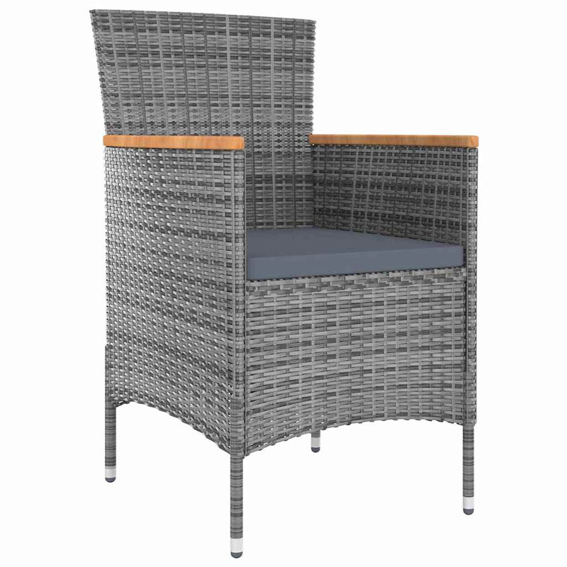 Set mobilier de grădină cu perne, 13 piese, gri