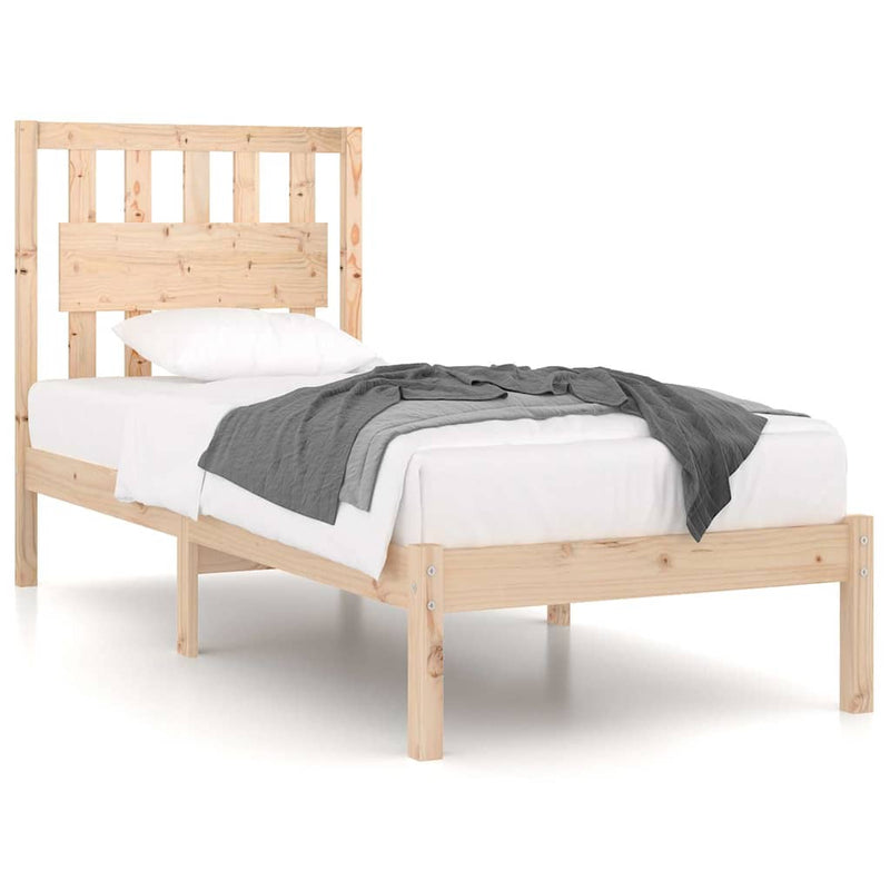 Cadru de pat single, 90x190 cm, lemn masiv de pin
