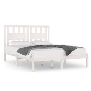Cadru de pat Super King, alb, 180x200 cm, lemn masiv de pin