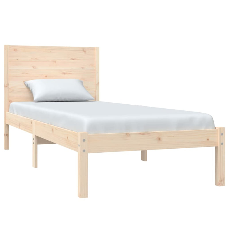 Cadru de pat mic single, 75x190 cm, lemn masiv