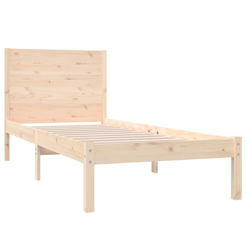 Cadru de pat mic single, 75x190 cm, lemn masiv