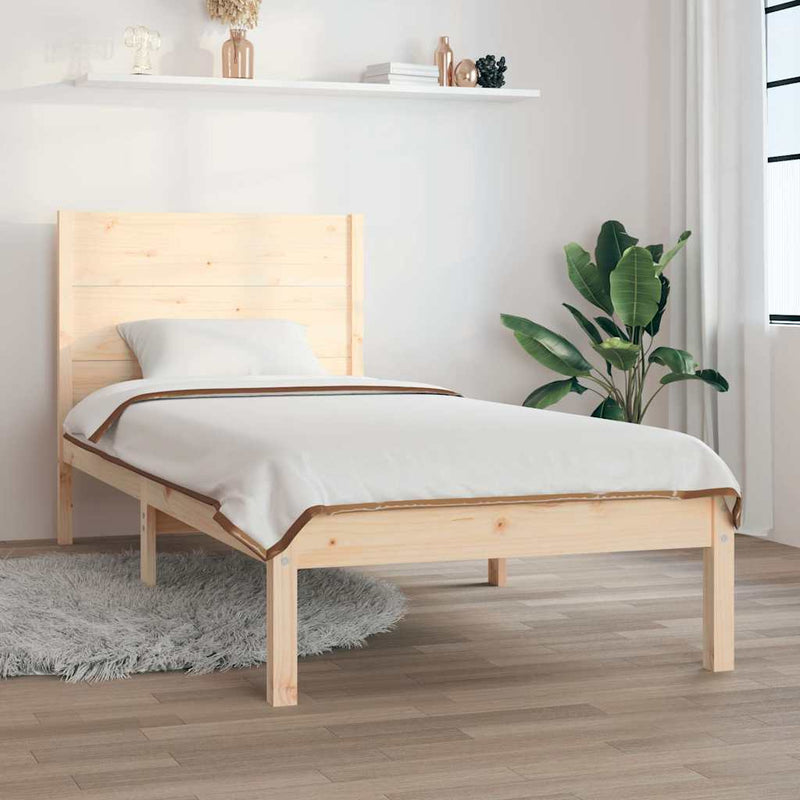 Cadru de pat single, 90x190 cm, lemn masiv