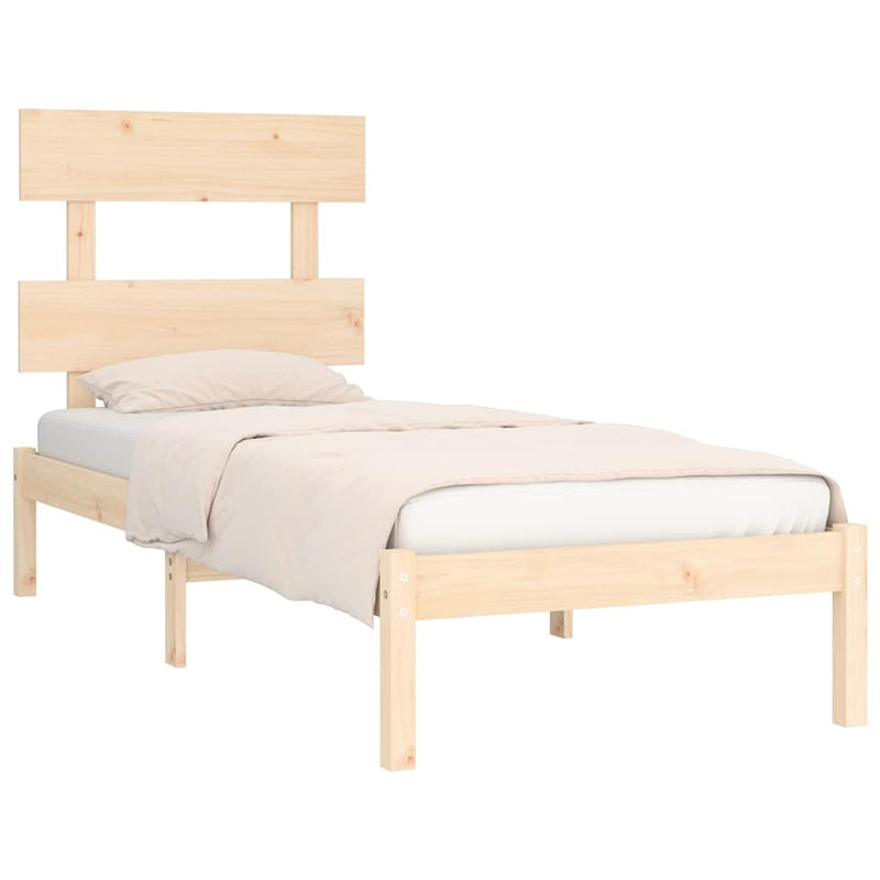 Cadru de pat mic single, 75x190 cm, lemn masiv