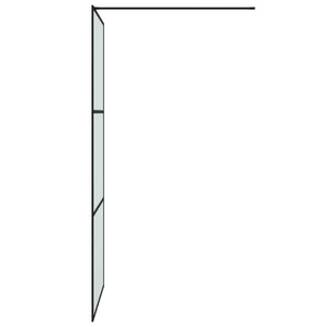 Perete cabină duș walk-in negru 90x195 cm sticlă ESG mată