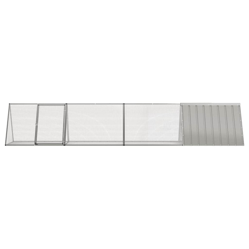 Cușcă pentru iepuri, gri, 403,5x80,5x71 cm, oțel galvanizat