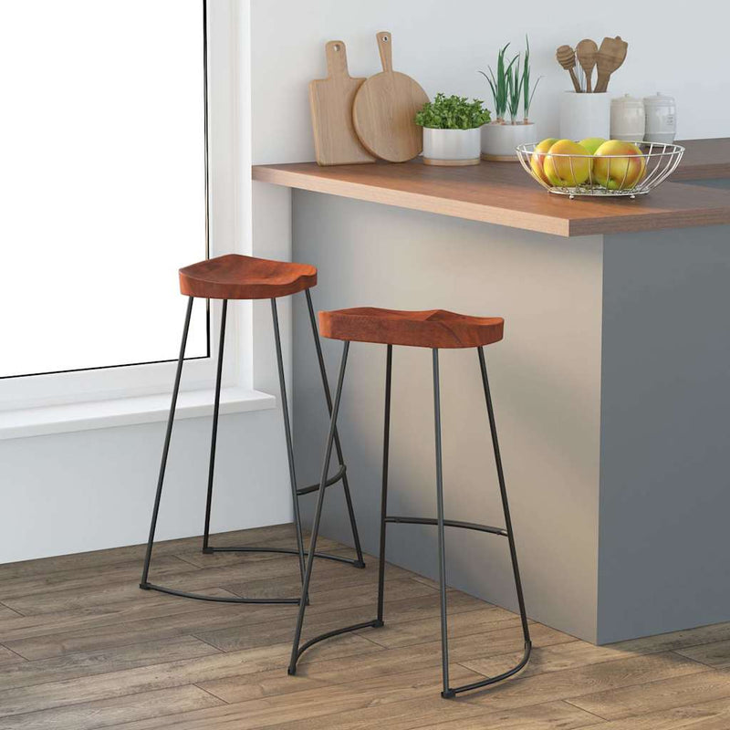 Scaune de bar Gavin 2 buc. 50x40x78 cm lemn masiv de mango
