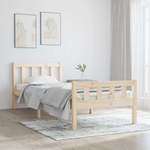 Cadru de pat single, 90x190 cm, lemn masiv