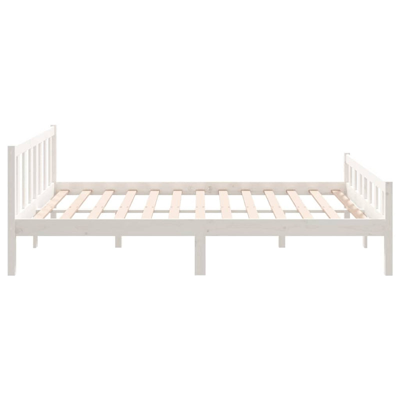 Cadru de pat King Size, alb, 150x200 cm, lemn masiv