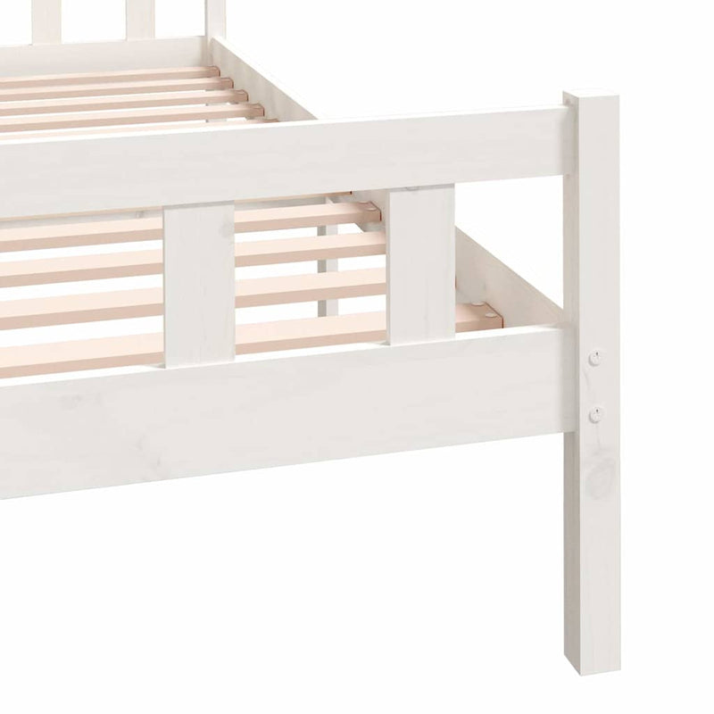 Cadru de pat King Size, alb, 150x200 cm, lemn masiv