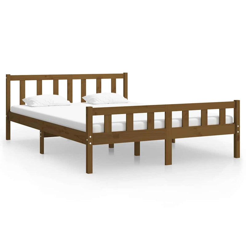 Cadru de pat King Size, maro miere, 150x200 cm, lemn masiv