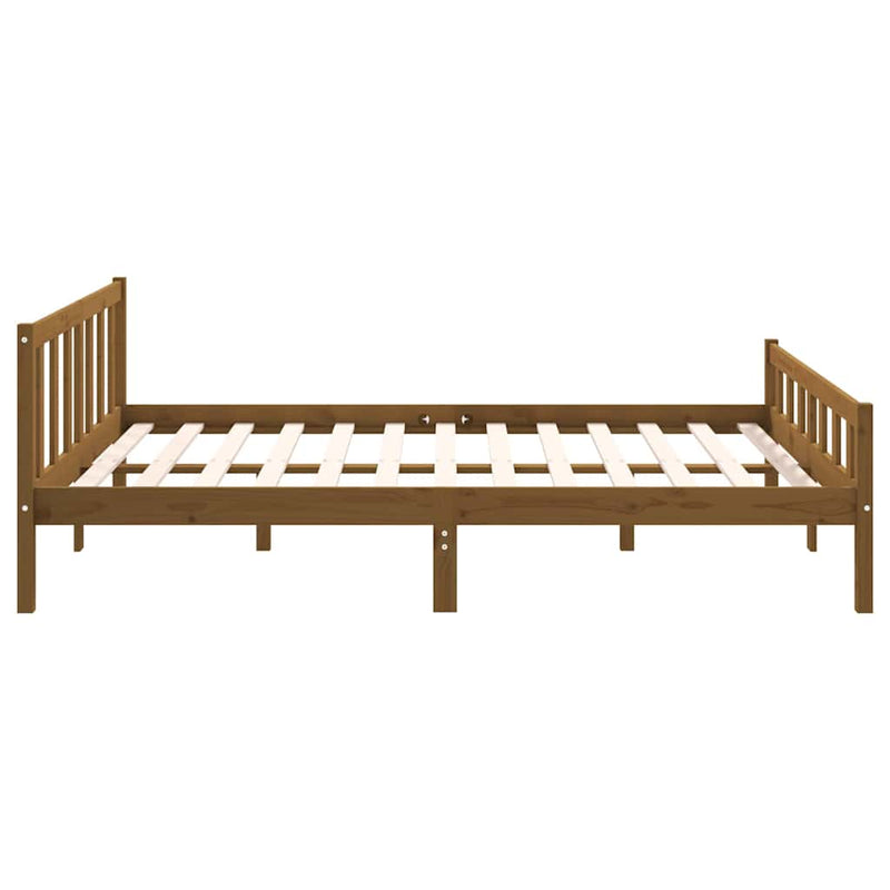 Cadru de pat King Size, maro miere, 150x200 cm, lemn masiv