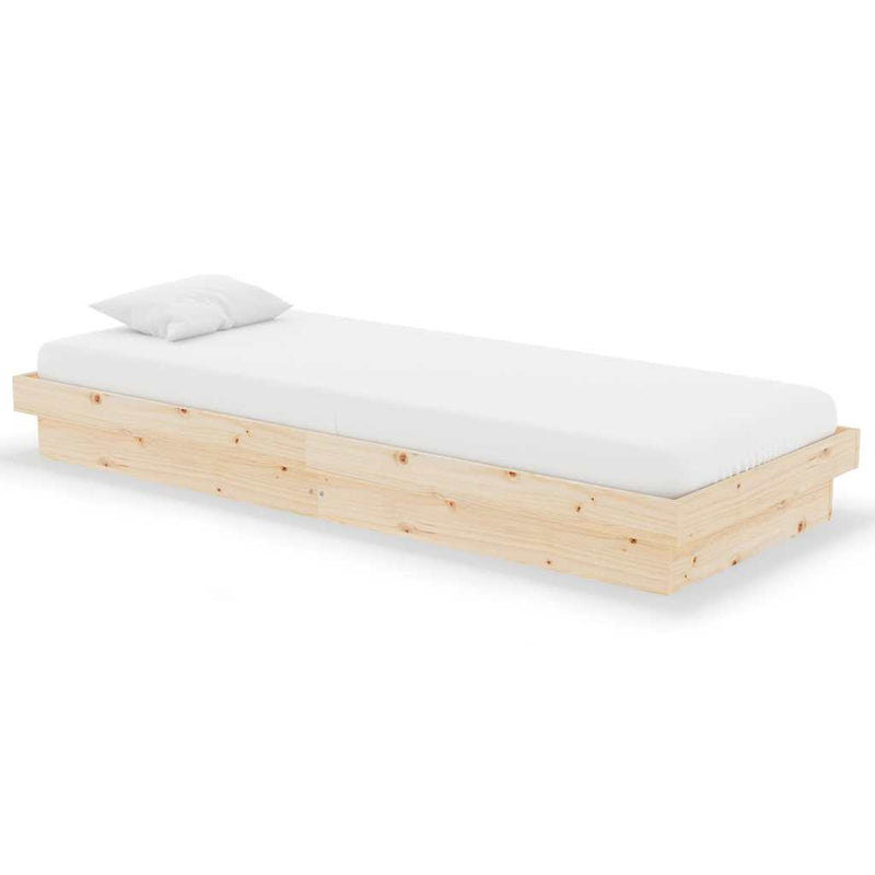 Cadru de pat mic single, 75x190 cm, lemn masiv