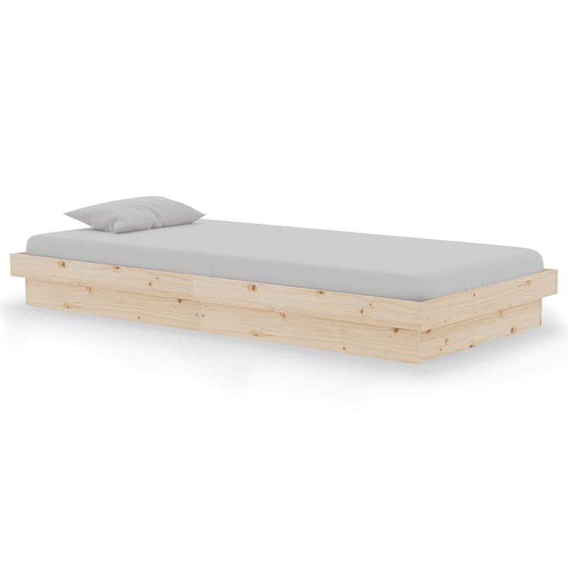 Cadru de pat single, 90x190 cm, lemn masiv