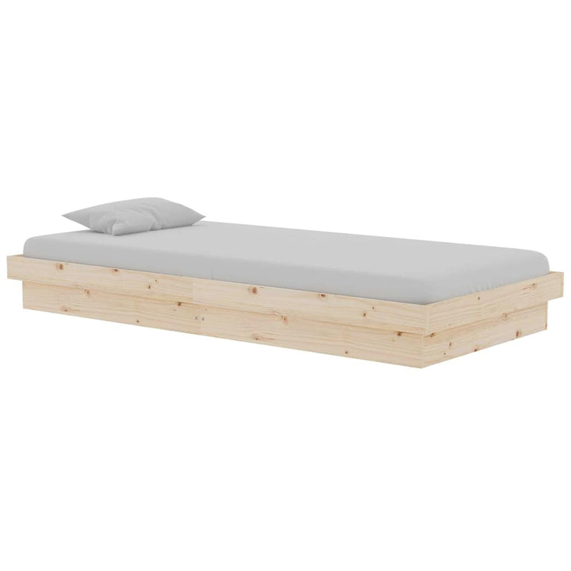 Cadru de pat single, 90x190 cm, lemn masiv