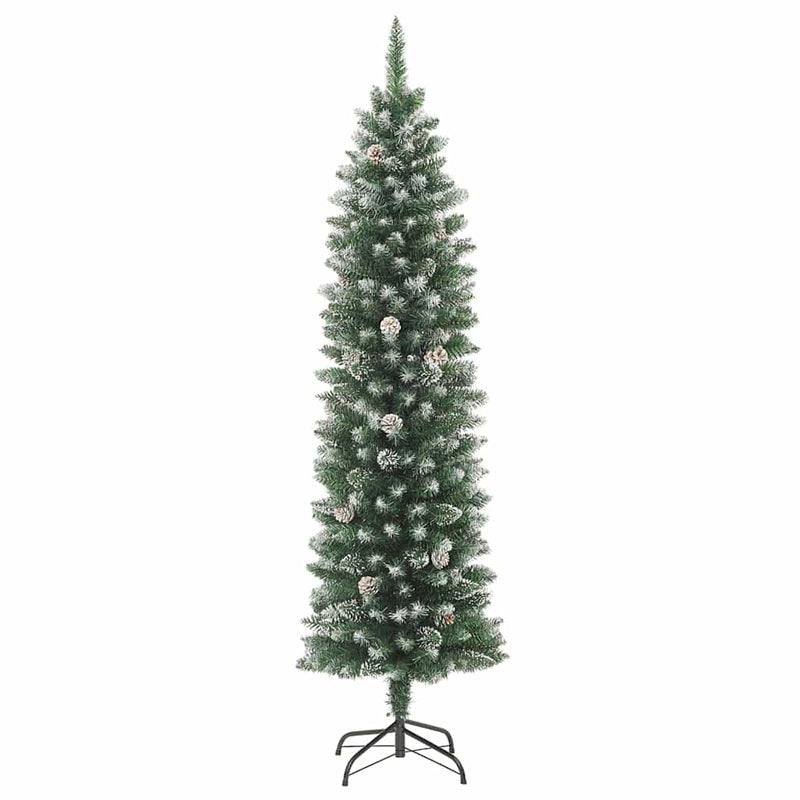 Brad de Crăciun artificial slim cu suport, 120 cm, PVC