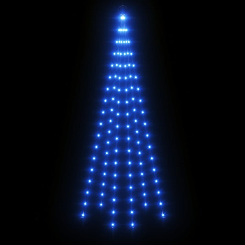 Brad de Crăciun pe catarg, 108 LED-uri, albastru, 180 cm