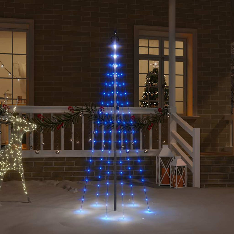 Brad de Crăciun pe catarg, 108 LED-uri, albastru, 180 cm