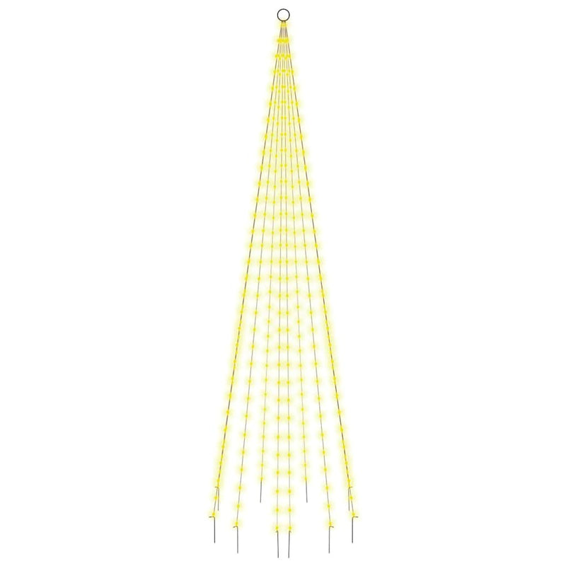Brad de Crăciun pe catarg, 310 LED-uri, alb cald, 300 cm