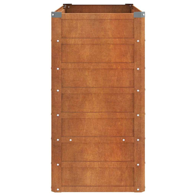 Strat înălțat de grădină, ruginiu, 100x40x77 cm, oțel corten