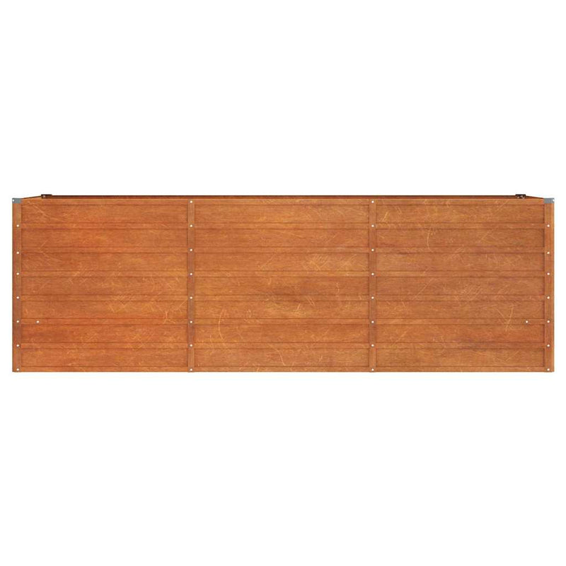 Strat înălțat de grădină, ruginiu, 240x80x77 cm, oțel corten
