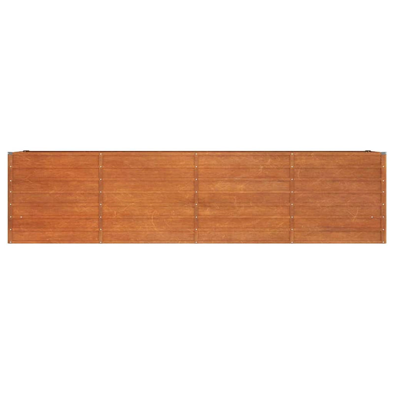 Strat înălțat de grădină, ruginiu, 320x80x77 cm, oțel corten