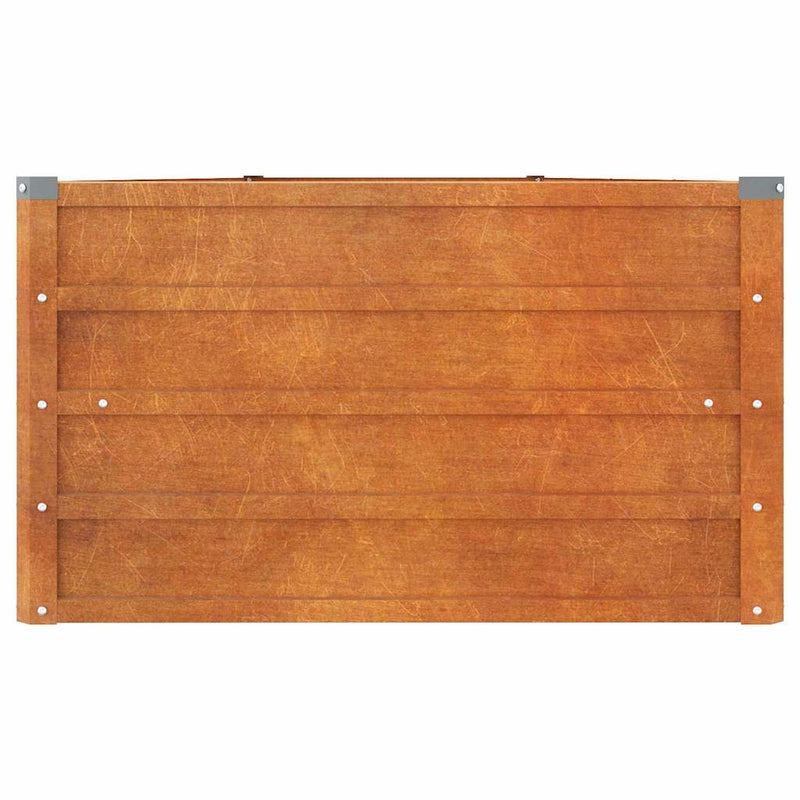 Strat înălțat de grădină, ruginiu, 400x80x45 cm, oțel corten