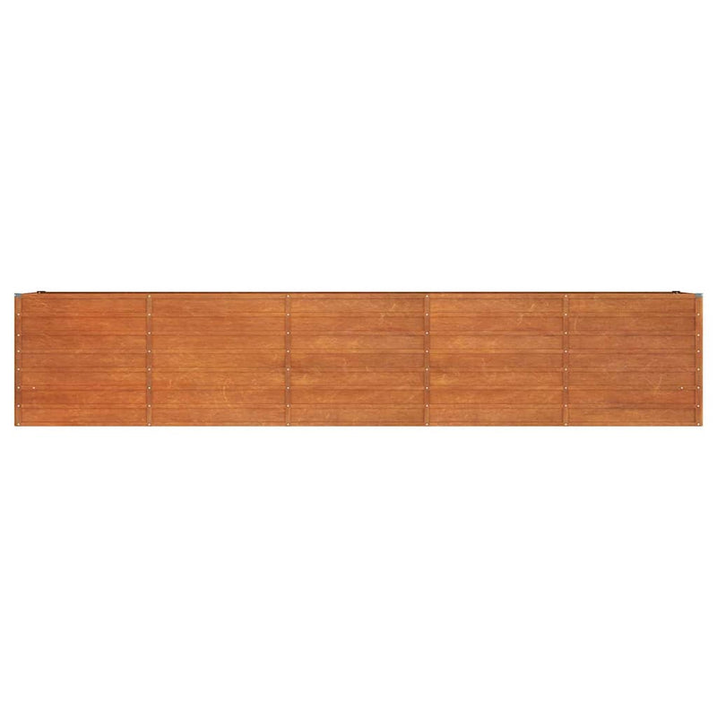 Strat înălțat de grădină, ruginiu, 400x80x77 cm, oțel corten