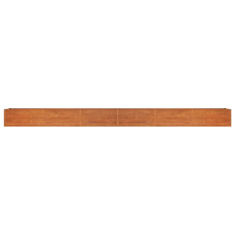 Strat înălțat de grădină, ruginiu, 600x80x45 cm, oțel corten