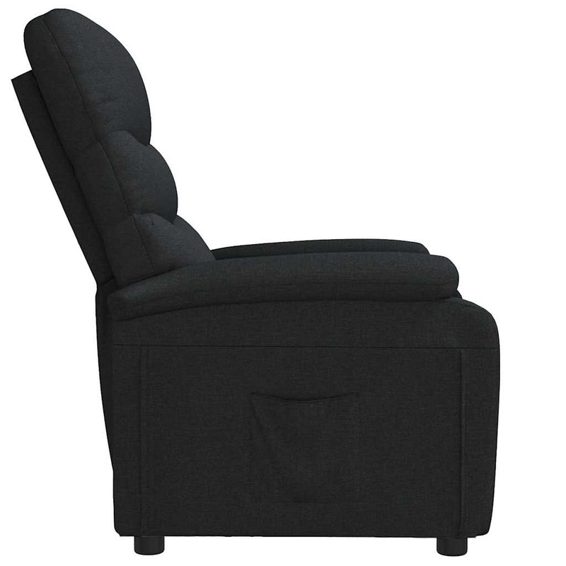 Fotoliu rabatabil, negru, material textil