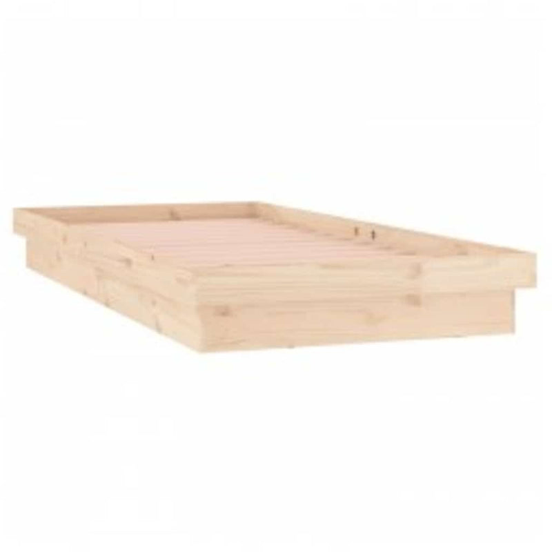 Cadru de pat cu LED, 100x200 cm, lemn masiv