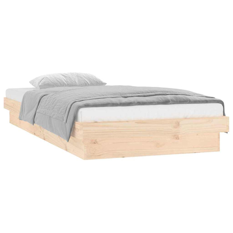 Cadru de pat cu LED, Single, 90x190 cm, lemn masiv