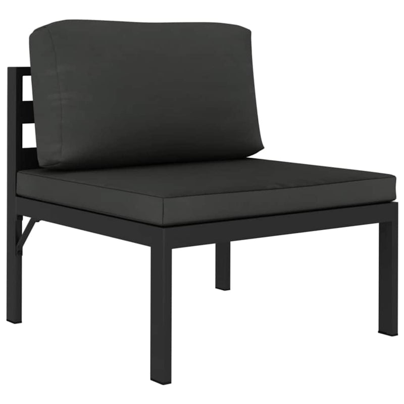 Set mobilier de grădină cu perne, 9 piese, antracit, aluminiu