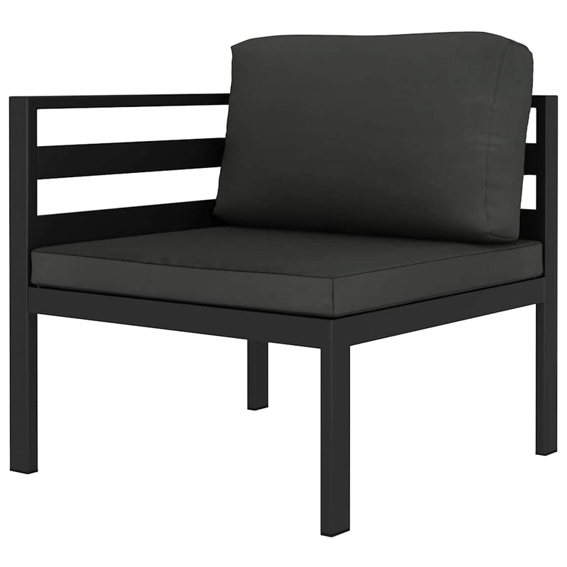 Set mobilier de grădină cu perne, 9 piese, antracit, aluminiu