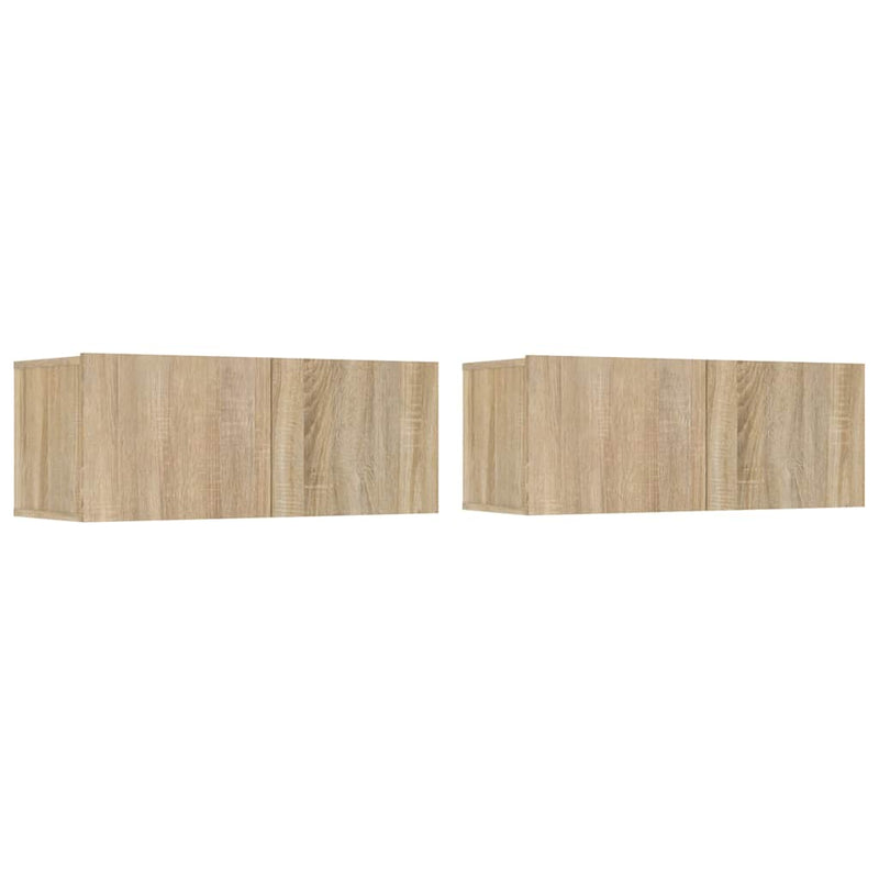 Comode TV, 2 buc., stejar sonoma, 80x30x30 cm, lemn compozit
