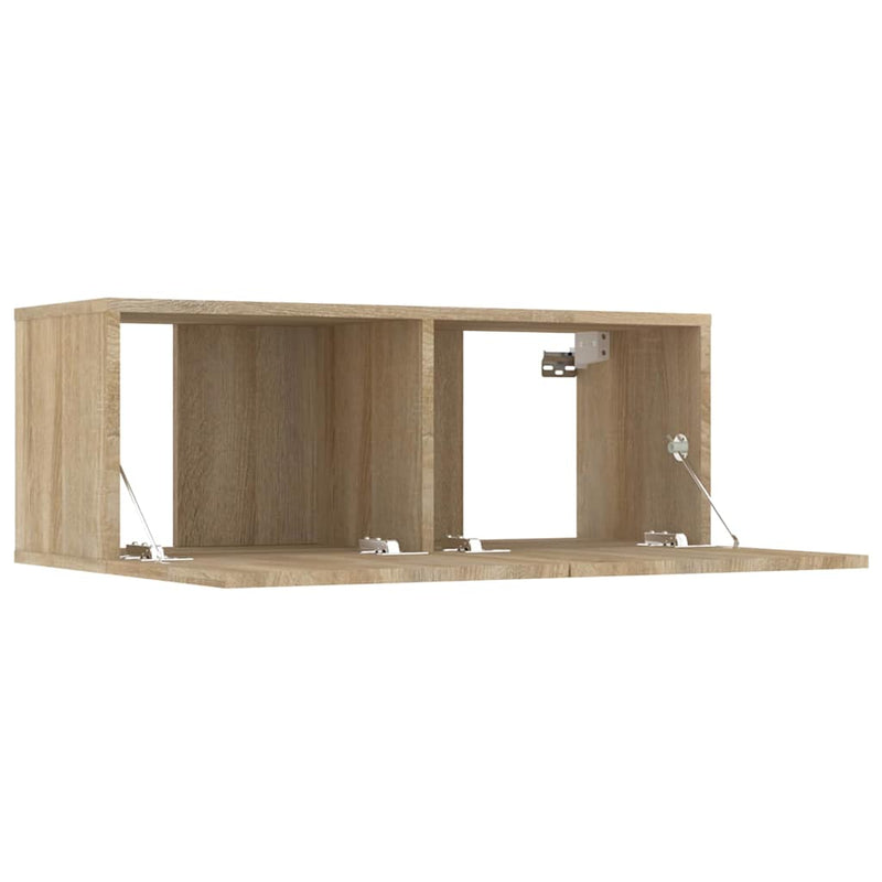 Comode TV, 2 buc., stejar sonoma, 80x30x30 cm, lemn compozit