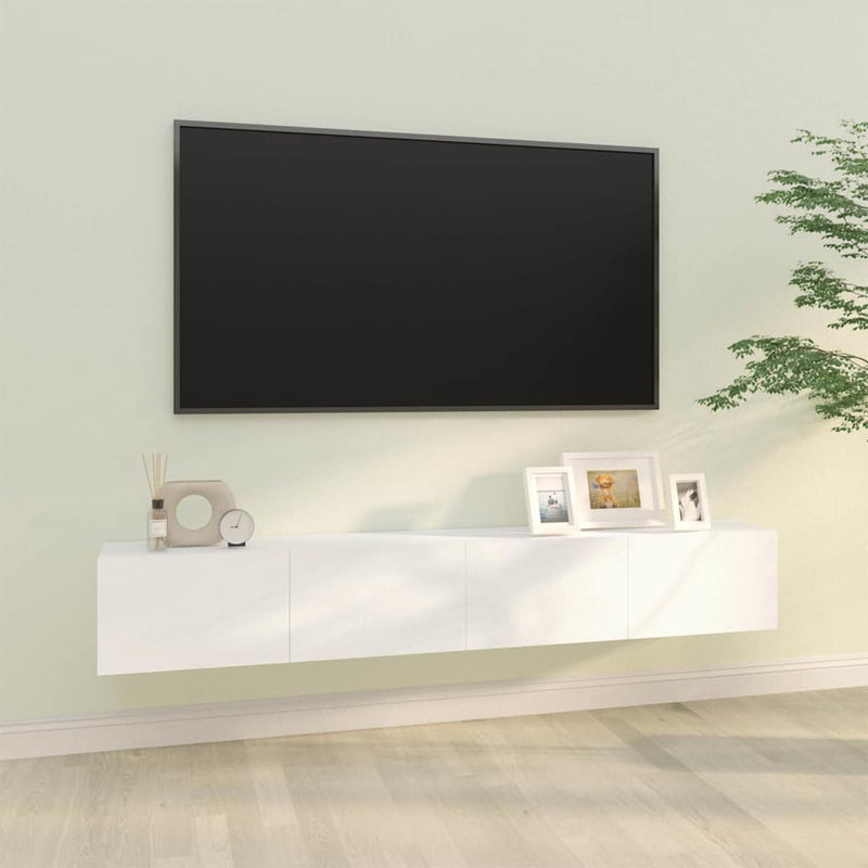 Dulapuri TV de perete 2 buc. alb 100x30x30 cm lemn compozit