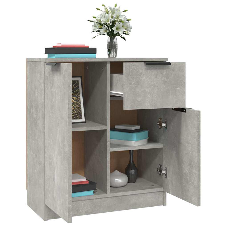 Dulap, gri beton, 60x30x70 cm, lemn prelucrat