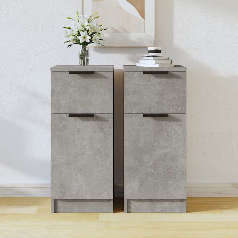 Dulapuri, 2 buc., gri beton, 30x30x70 cm, lemn compozit