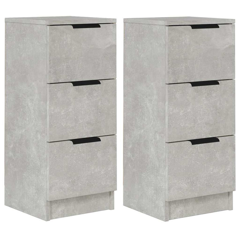 Dulapuri, 2 buc., gri beton, 30x30x70 cm, lemn compozit