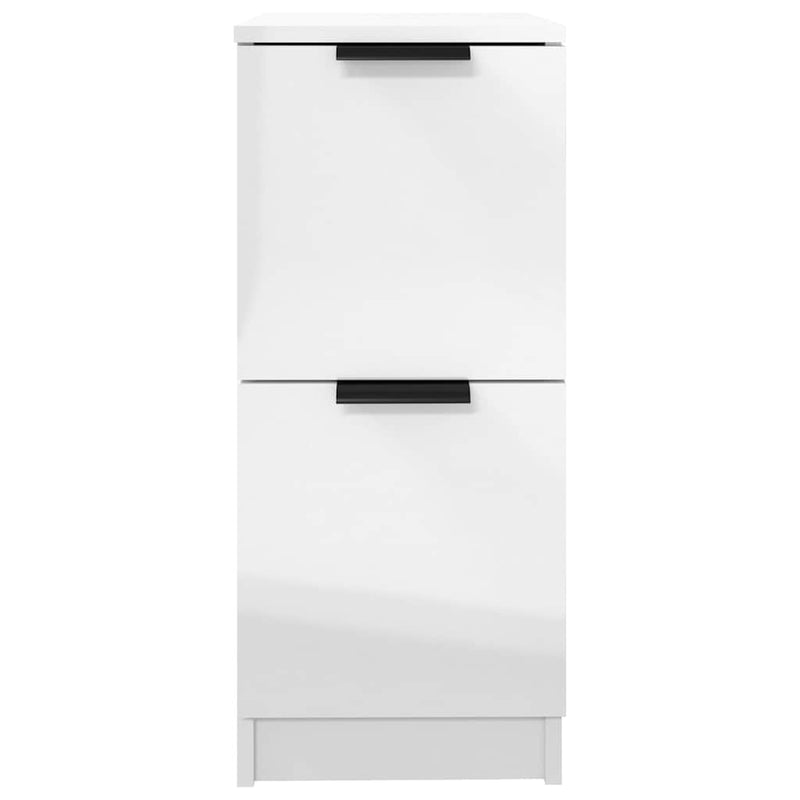 Dulapuri, 2 buc., alb extralucios, 30x30x70 cm, lemn compozit