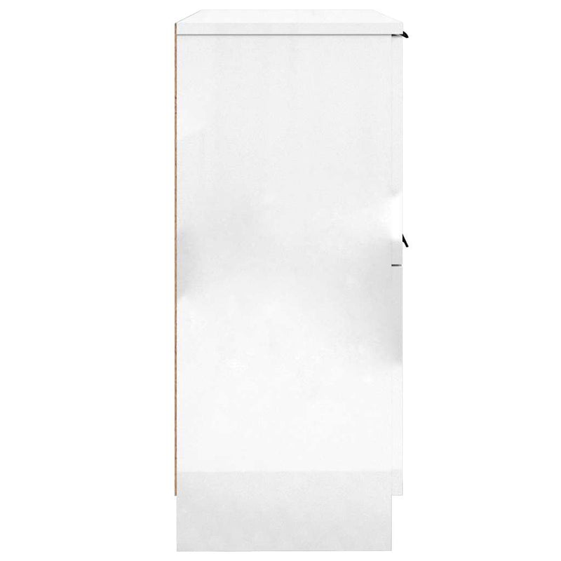 Dulapuri, 2 buc., alb extralucios, 30x30x70 cm, lemn compozit