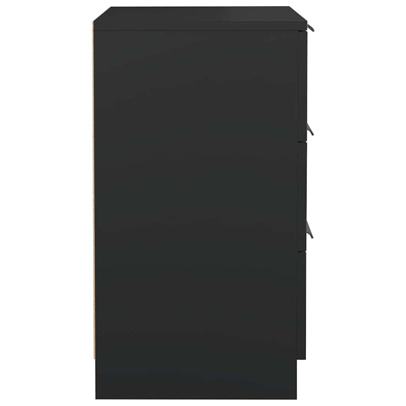 Noptiere, 2 buc., Negru, 40x36x65 cm