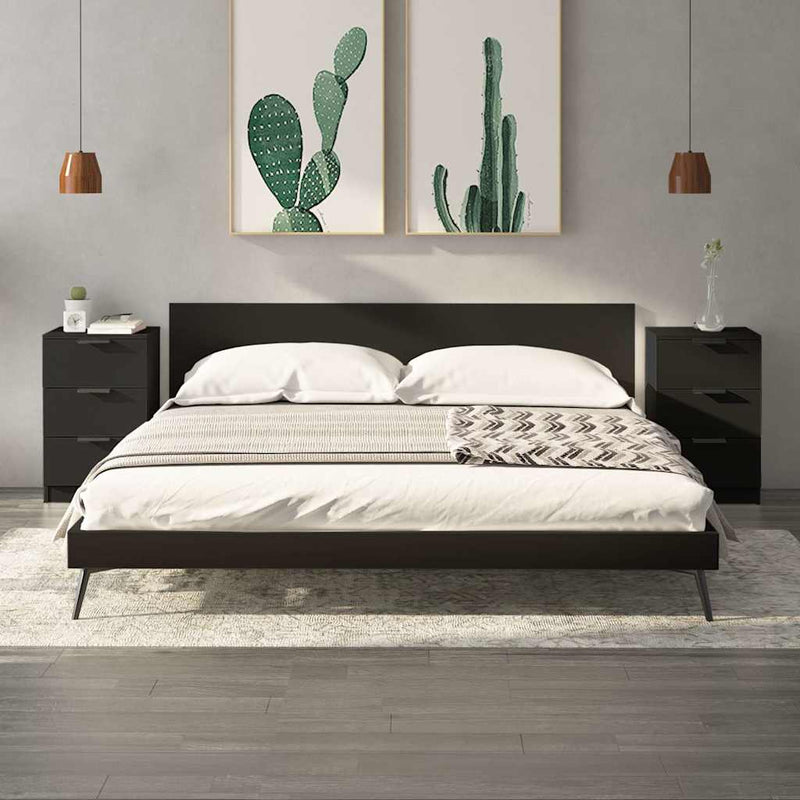 Noptiere, 2 buc., Negru, 40x36x65 cm